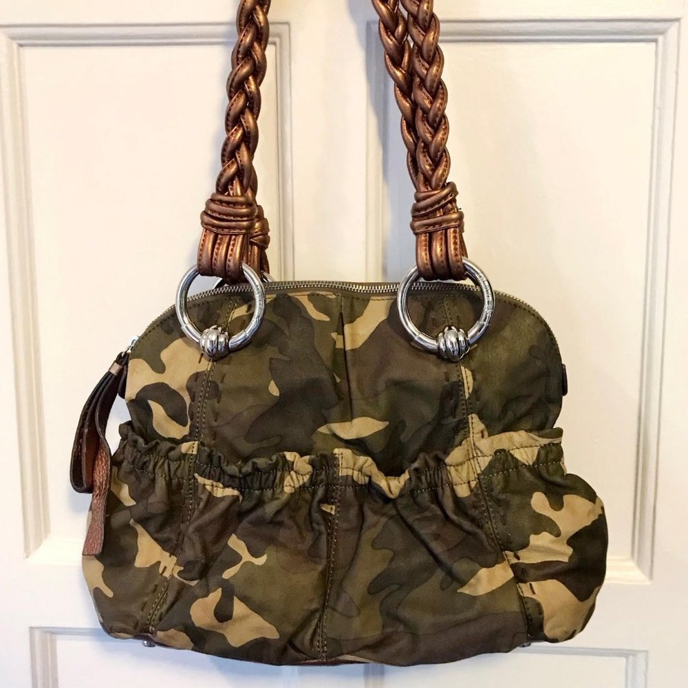 B. Makowsky Caroline Camo Leather Shoulder Bag